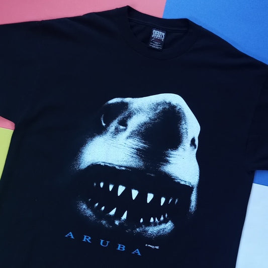 Vintage 90s Giant Shark Head Aruba Sherry's Best Graphic Single Stitch T-Shirt