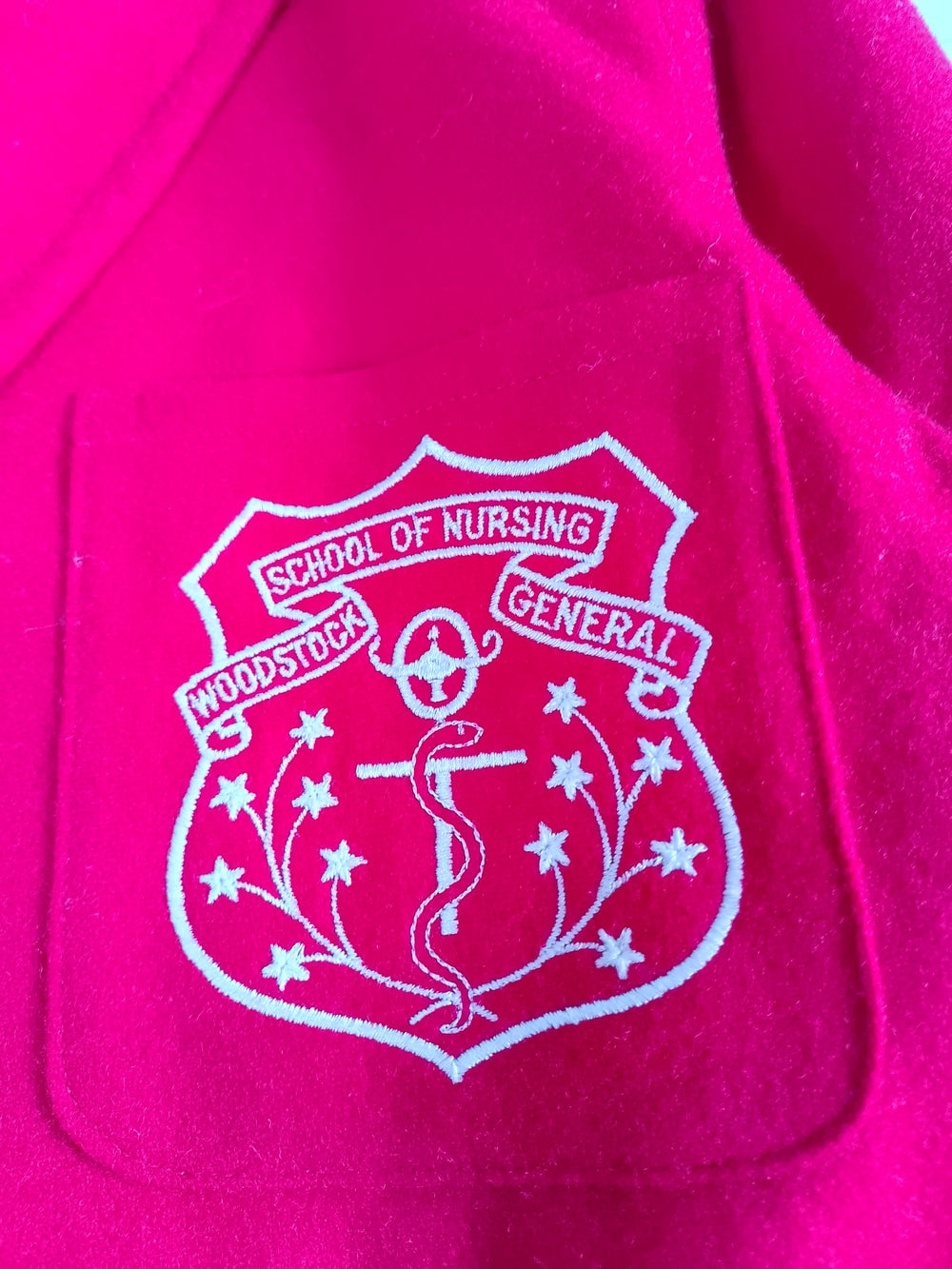 Vintage 50-60s Woodstock School Of Nursing Women's Red Blazer Jacket