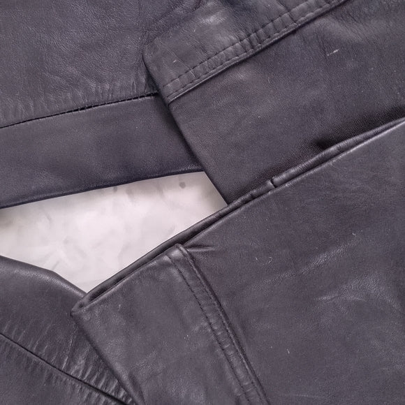 Vintage 80s Hein Gericke Black Leather Motorcycle Pants Biker