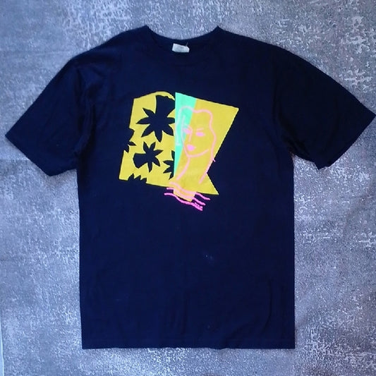 Vintage Single Stitch Abstract With Lady NEON T-Shirt