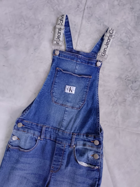 Calvin Klein Denim Blue Women's Jean Overalls - Classic Dungaree Style