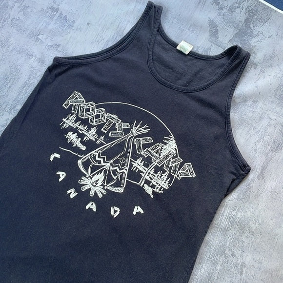 Vintage 90s ROOTS CAMP Canada Muscle Tee