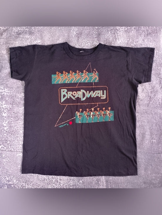 Vintage 90s Broadway Graphic Tee Dancing Design Single Stitch