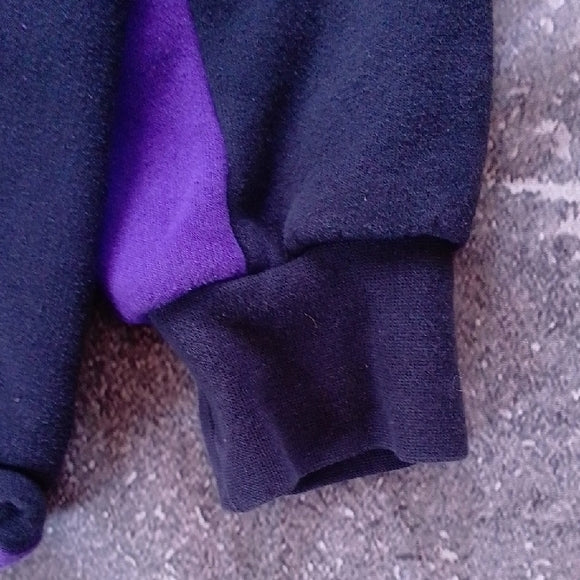 Vintage FedEx Men's Black and Purple Zip-Up Sweater Stan Herman