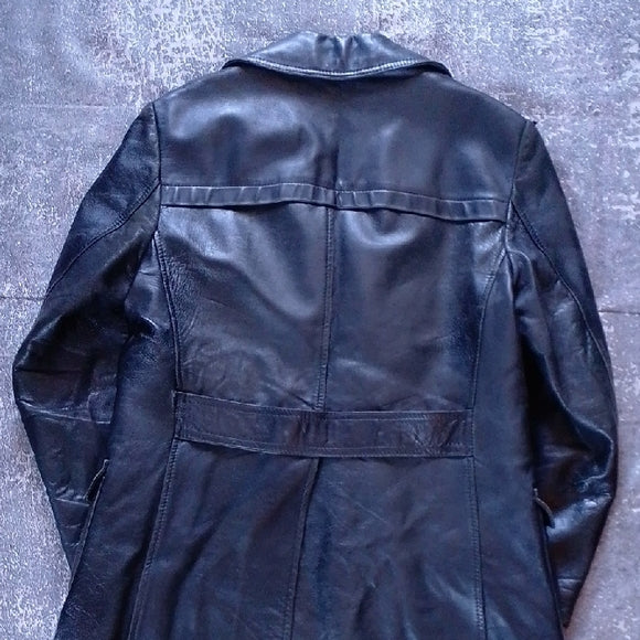 VINTAGE ELITE SPORTSWEAR Black Leather Men's Coat