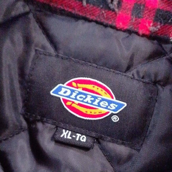 Dickies Red and Black Plaid Flannel Jacket PEARL SNAP