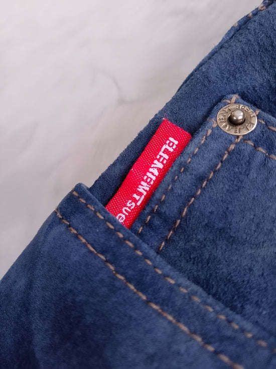 Vintage Y2K Element Suede Blue Pants