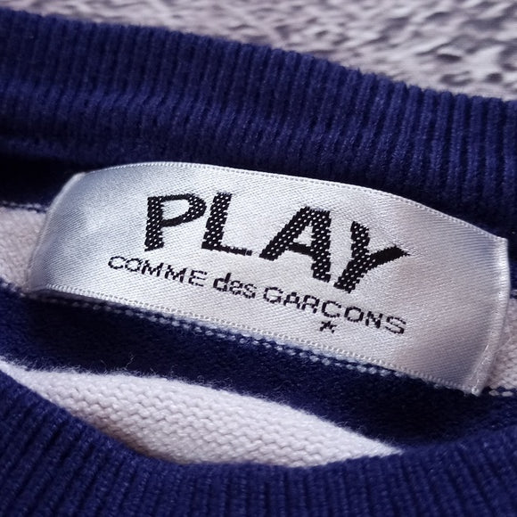 PLAY Comme des GARCONS Striped Blue/White Wool Sweater