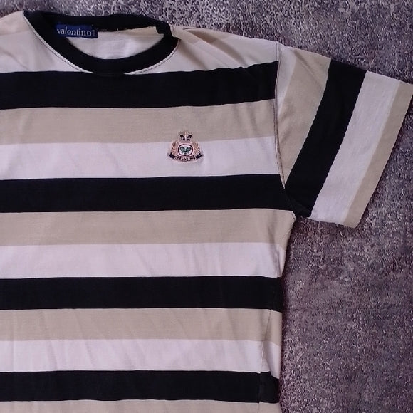 Vintage 90s VALENTINO VERO CLASSICS STRIPED SINGLE STITCH T-SHIRT