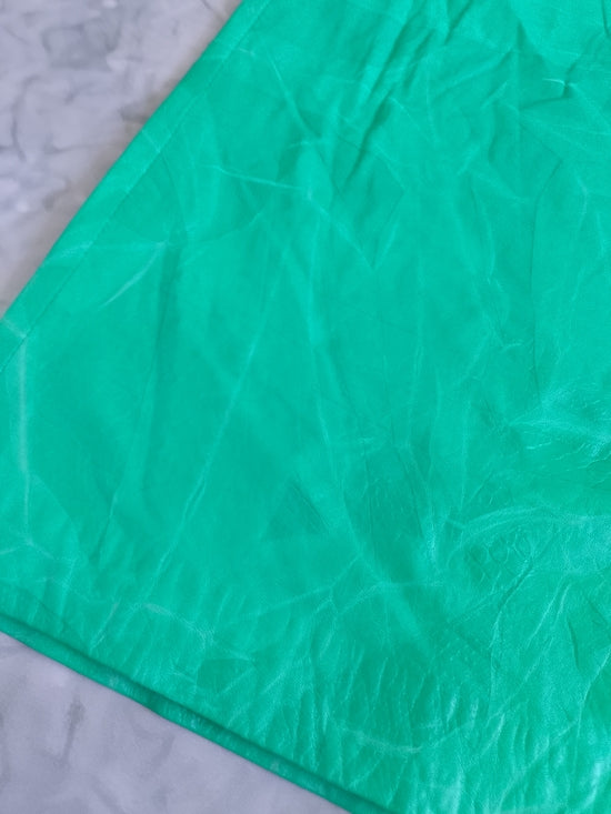 Vintage 80s-90s Leather Green Straight Skirt Don Vito Snake Pattern Italy