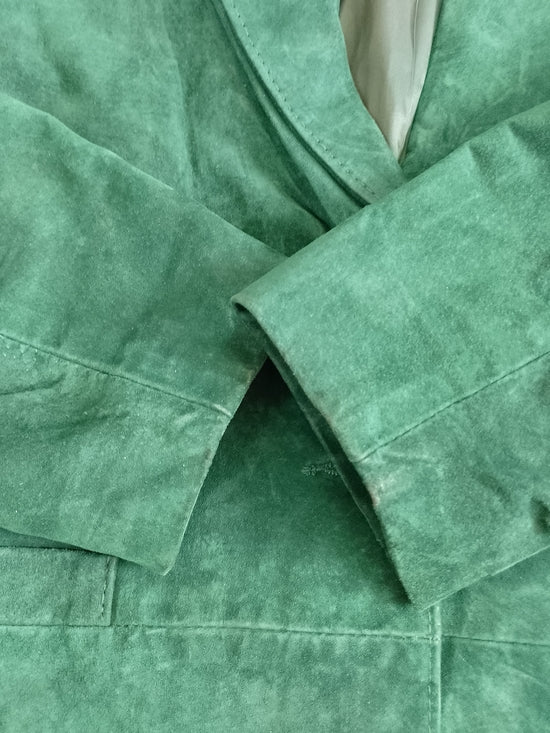 Vintage Women's Emerald Green Suede Blazer Jacket SEPARATE SCENE