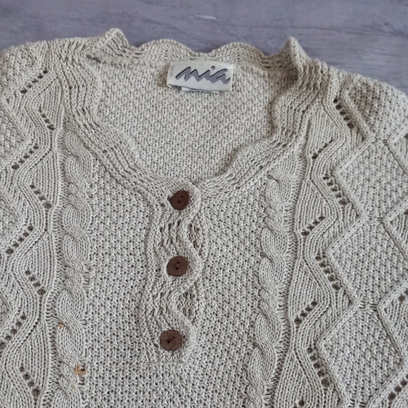 Vintage 90s NIA Cream Knit Sweater