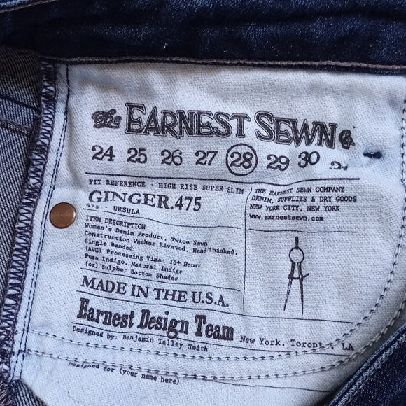 Earnest Sewn High Rise Super Slim Denim Jeans Ginger .475