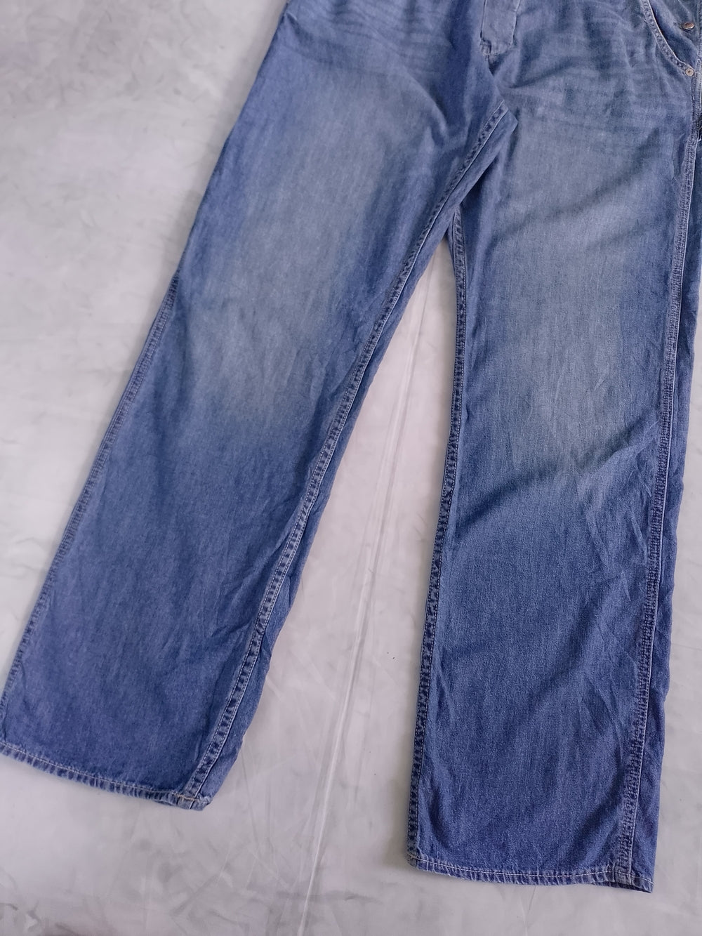 Denim Overalls LOOSE WAIST AND LEG BOYFRIEND Blue