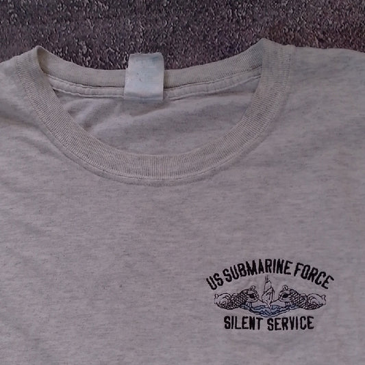 Vintage 90s US SUBMARINE FORCE SILENT SERVICE EMBROIDERED T-SHIRT