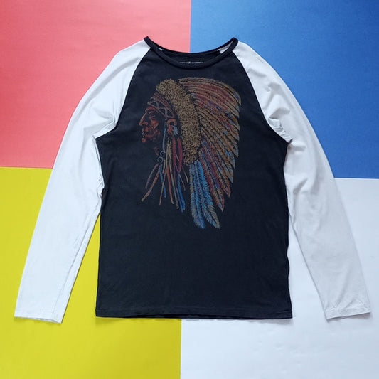 Ralph Lauren Denim & Supply Native Indigenous Head Long Sleeve T-Shirt