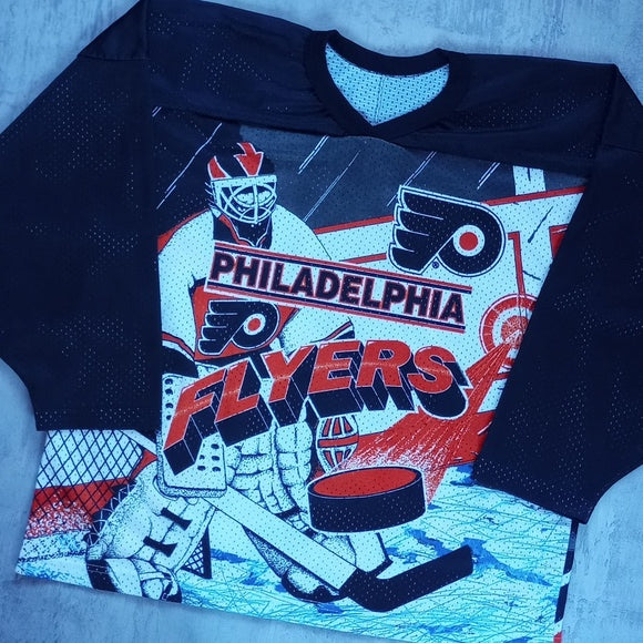 Vintage Philadelphia Flyers Hockey NHL Jersey Screen Print Rare CCM