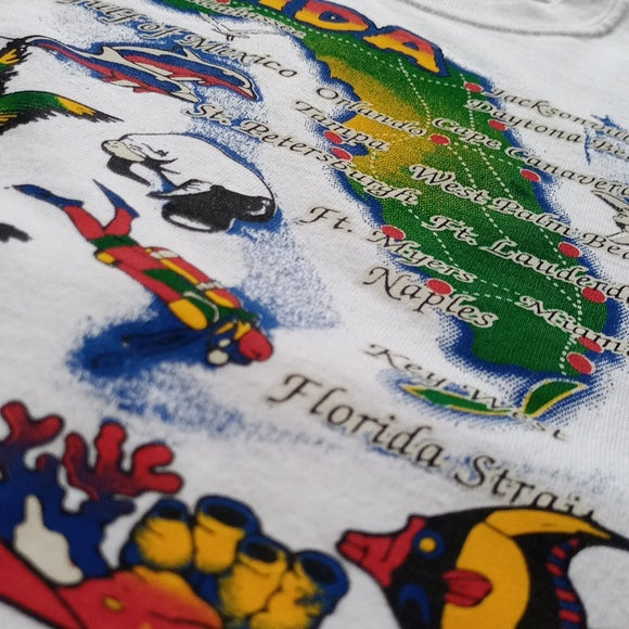 Vintage Florida With Cities/ Attractions Single Stitch Graphic T-Shirt Unisex