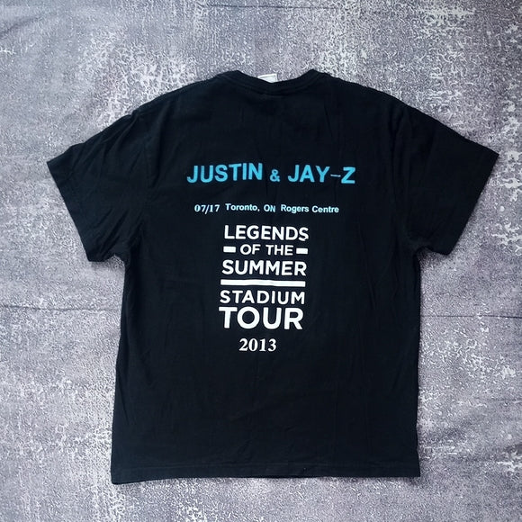 2013 Justin Timberlake  & Jay-Z Legends Of The Summer Tour Black T-Shirt TORONTO