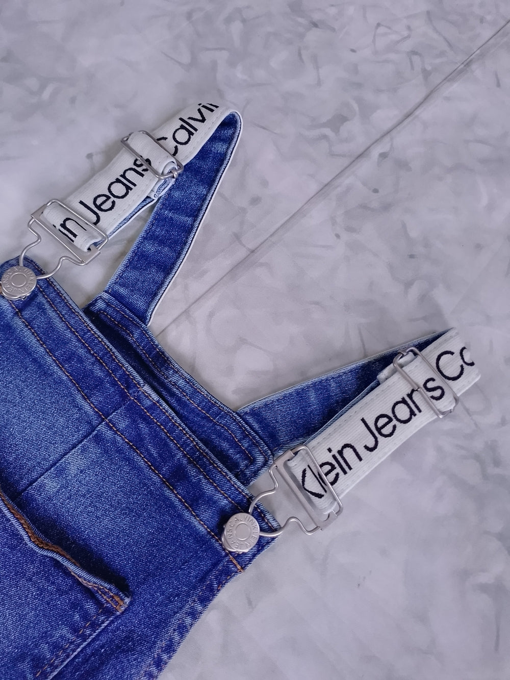Calvin Klein Denim Blue Women's Jean Overalls - Classic Dungaree Style