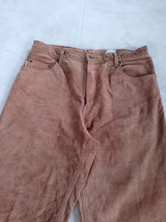 Vintage SKOTTS SUEDE Brown Leather Pants
