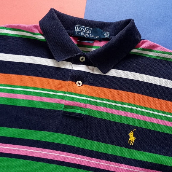 Polo By Ralph Lauren Polo Shirt Striped Custom Fit