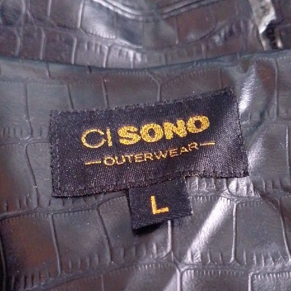 Faux Snakeskin Leather Motorcycle Jacket