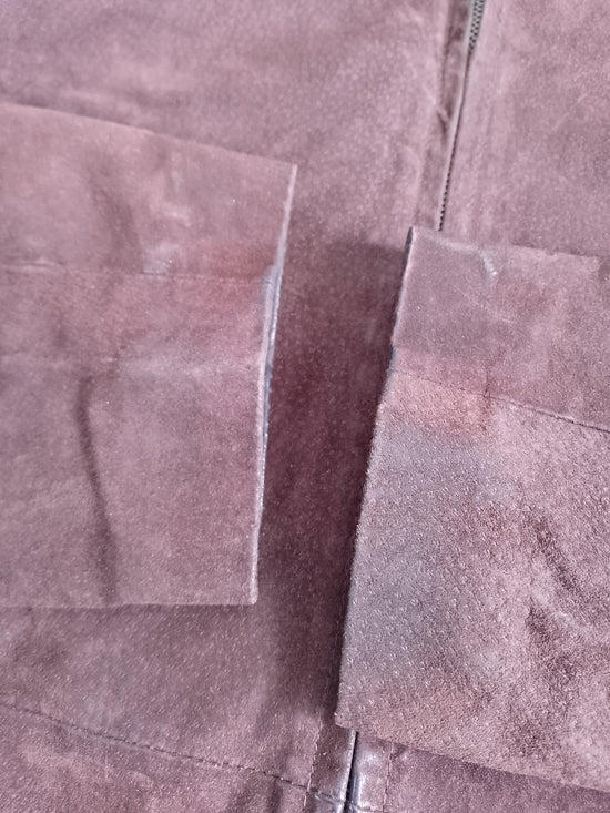 Vintage DULONG Suede Zip-Front Jacket - Brown