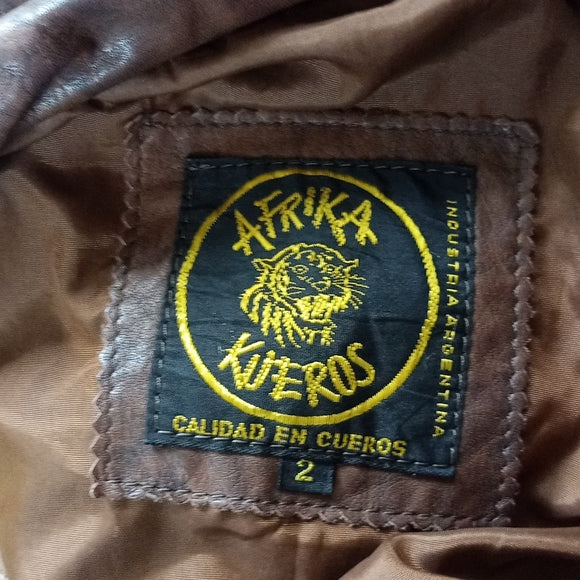 Vintage Afrika Kueros Argentinian Leather Jacket