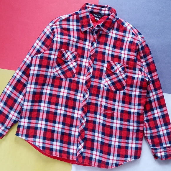 Vintage Palermo Plaid Lumberjack Essential Button-Up Jacket Sweater UNISEX
