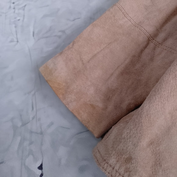 BC Clothing Cream Suede Button-Front Jacket