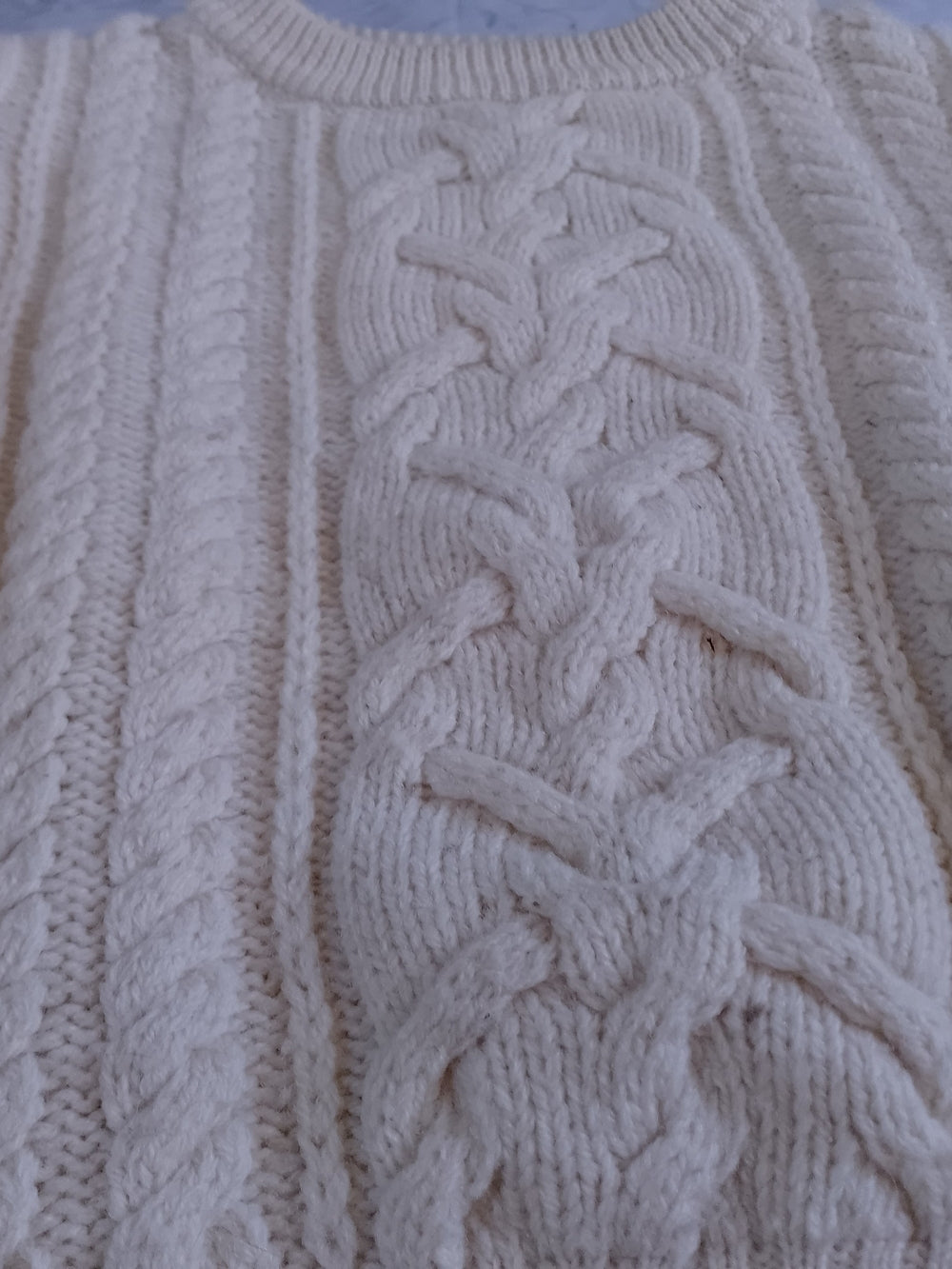 Vintage BROGUE Cream Cable Knit Sweater