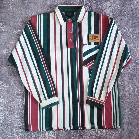 Vintage 90s SINBAD STYLEW STRIPPED  LONG SLEEVE SHIRT UNISEX