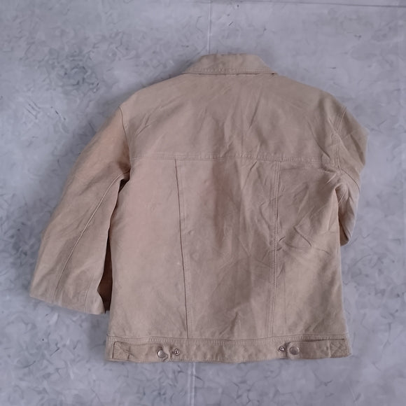 Women’s Beige Suede Trucker Jacket - NAF NAF