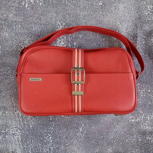 Vintage 1970s  Samsonite Red Shoulder Bag RED UNISEX LEATHER