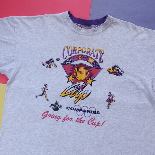 Vintage 1992 Corporate Cup "Going For The Cup" Pomo Sports T-Shirt Unisex