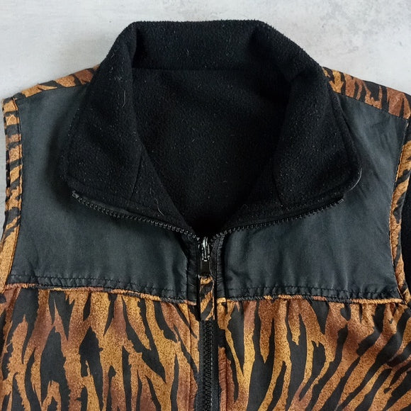 Vintage Cat Print Silk Vest  Outer Zone