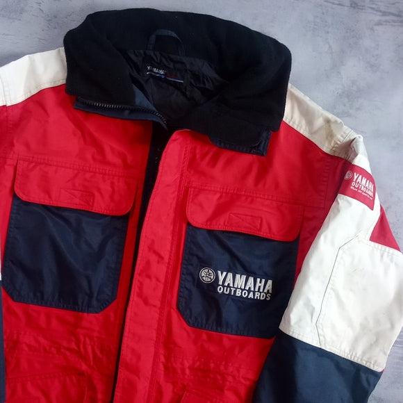 Vintage 90s Yamaha Outboards Colour Block Jacket Waterproof