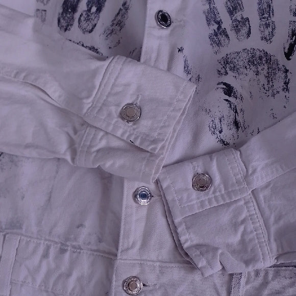 ZARA White Jumpsuit with Handprint Design