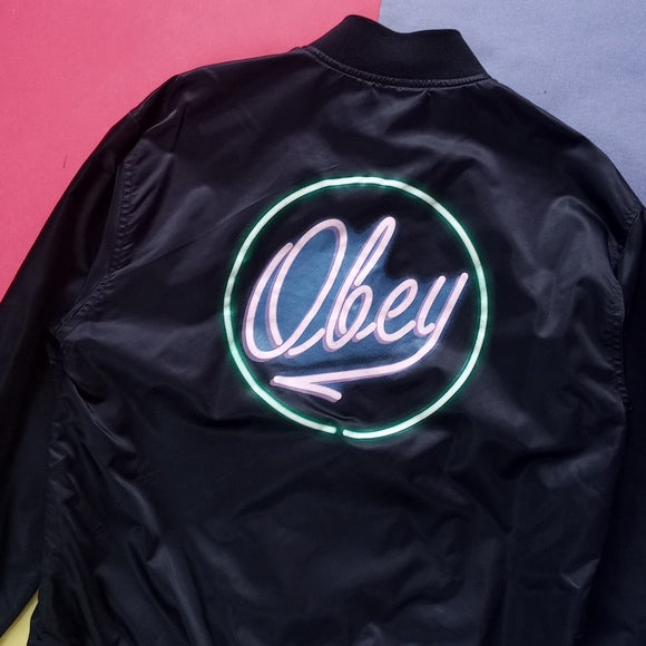 Obey N 89 Neon Lights Logo Button-up Jacket