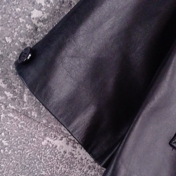 IDENTITY LEATHER FLARED ARMS JACKET