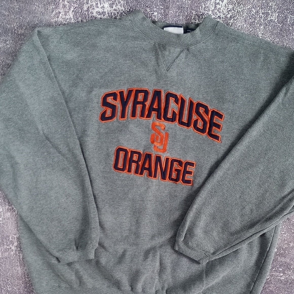 Syracuse Orange Gray Sweater Crewneck Embroidered UNISEX