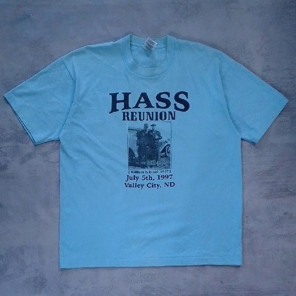 Vintage 1997 Hass Family Reunion T-Shirt – Valley City, ND – Single Stitch