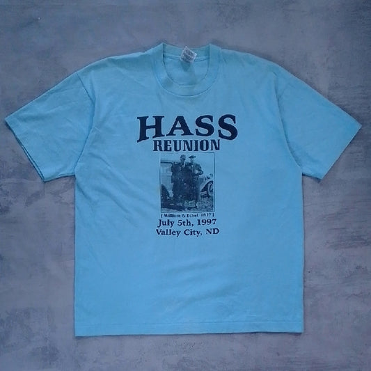 Vintage 1997 Hass Family Reunion T-Shirt – Valley City, ND – Single Stitch