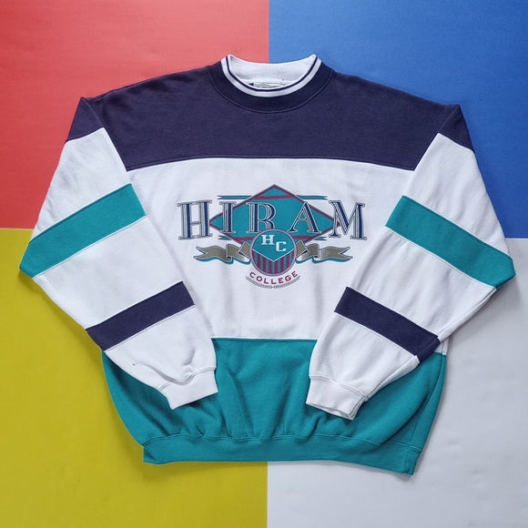 Vintage 90s Hiram HC Collage Color Block Crewneck Sweater