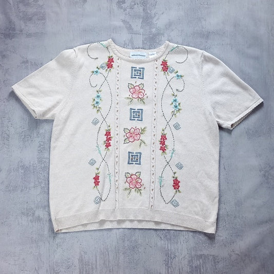 Vintage Floral Emborered Alfred Dummer Shirt