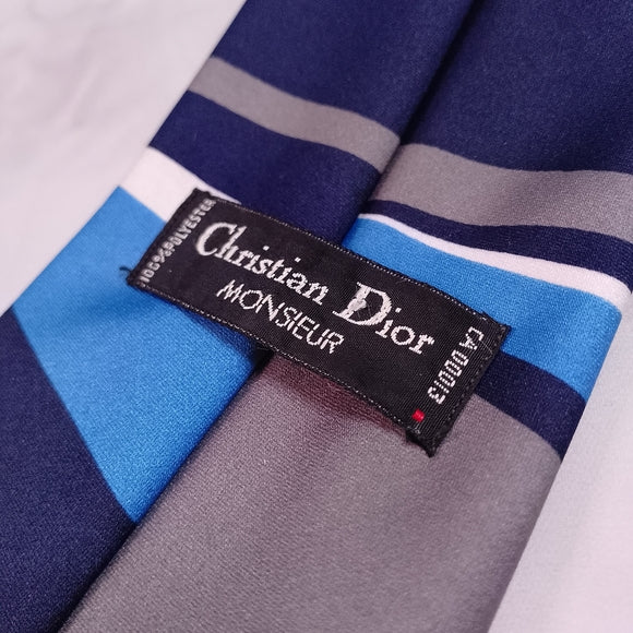 Christian Dior Blue and Tan Men's Tie Tain and Air Balloon