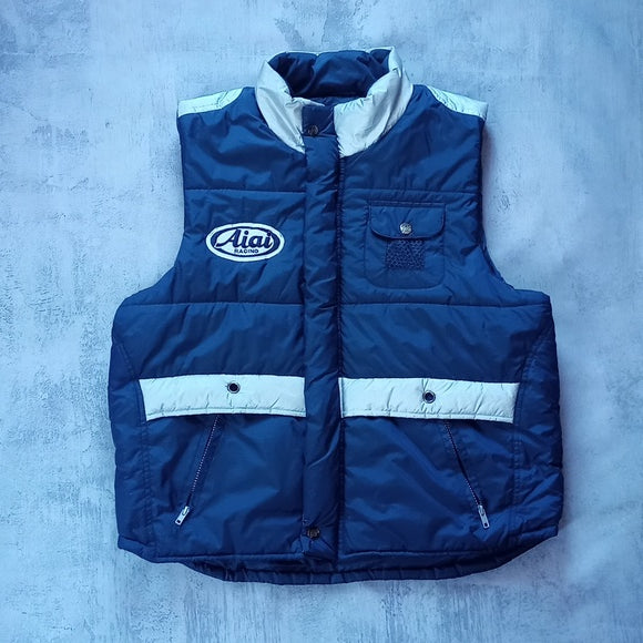 VINTAGE 90s Aiai Racing Patch Cargo Pockets Puffer Vest unisex