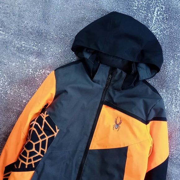 Kids SPYDER Neon Orange Winter Jacket Challenger Boys 2021