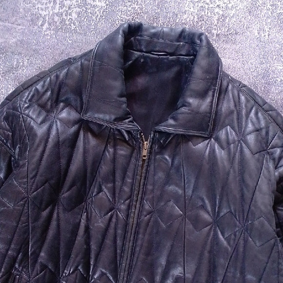 VINTAGE LEATHER Black Quilted Jacket